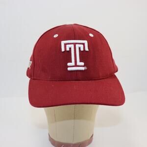 Temple Owls Colosseum Adjustable Baseball Cap Maroon White Logo Hat